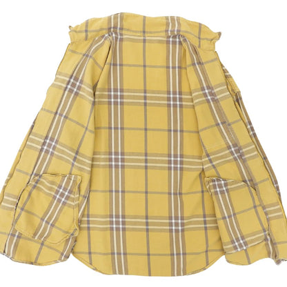 Deuxieme Classe ドゥーズィエムクラス チェック ジップアップ シャツ トップス レディース イエロー×ブラウン トップス
