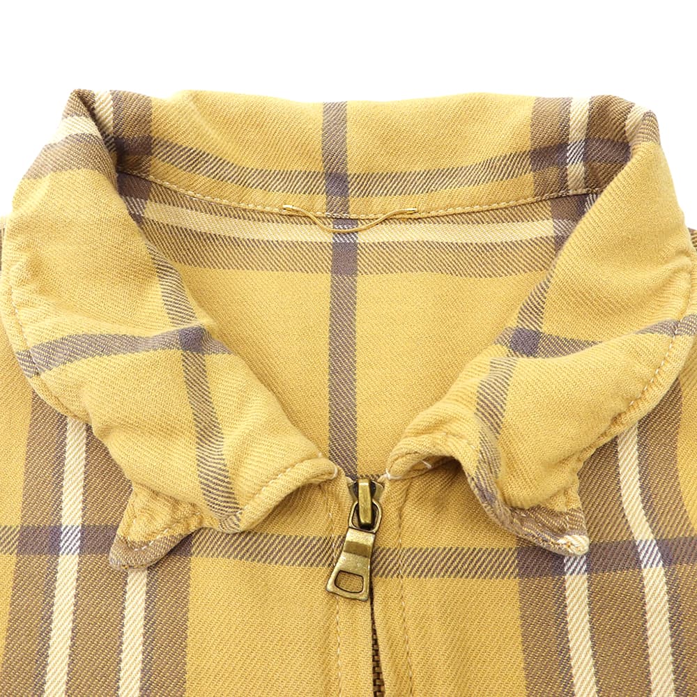 Deuxieme Classe ドゥーズィエムクラス チェック ジップアップ シャツ トップス レディース イエロー×ブラウン トップス