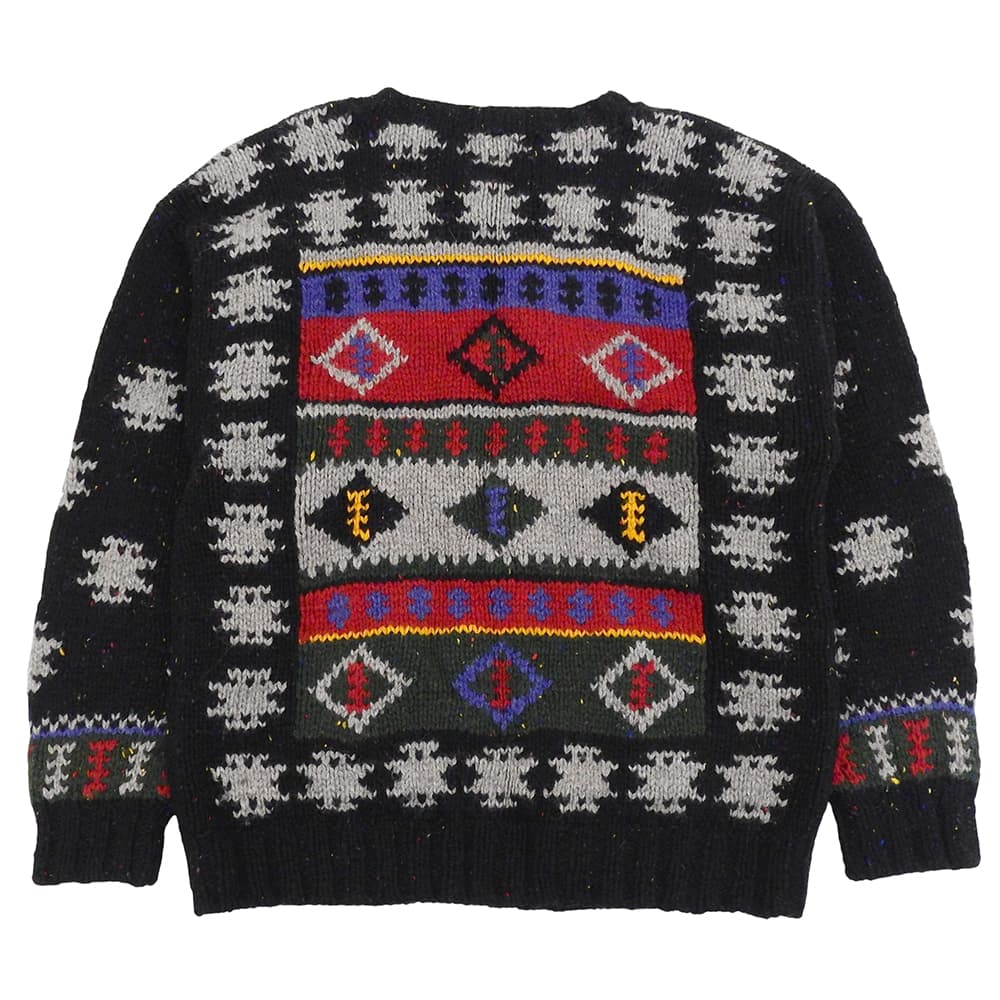 WOOLRICH ウールリッチ フォークロア柄 ニットセーター トップス メンズ ウール マルチカラー XL 80s 紺タグ トップス