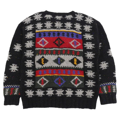 WOOLRICH ウールリッチ フォークロア柄 ニットセーター トップス メンズ ウール マルチカラー XL 80s 紺タグ トップス