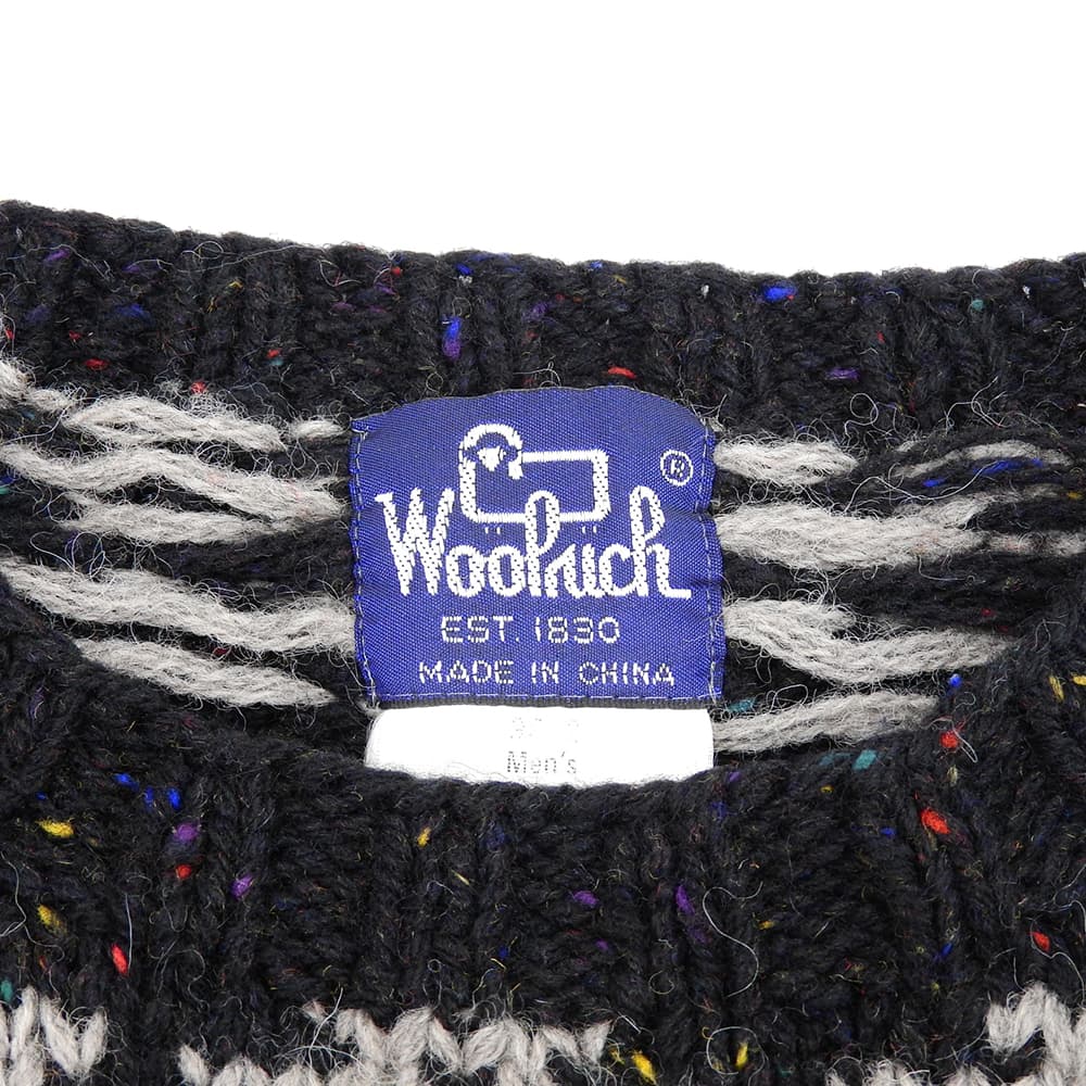WOOLRICH ウールリッチ フォークロア柄 ニットセーター トップス メンズ ウール マルチカラー XL 80s 紺タグ トップス