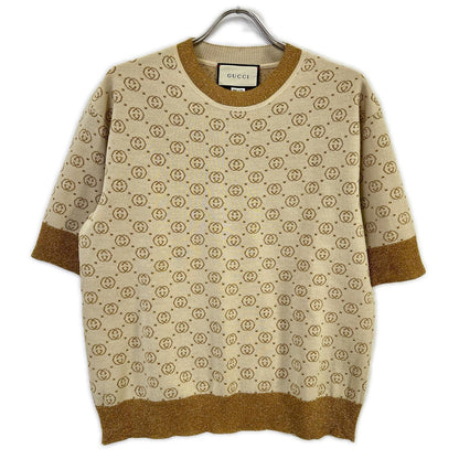 GUCCI グッチ 【美品/国内正規】605920XKAHT インターロッキングG ショートスリーブ ニットセーター トップス