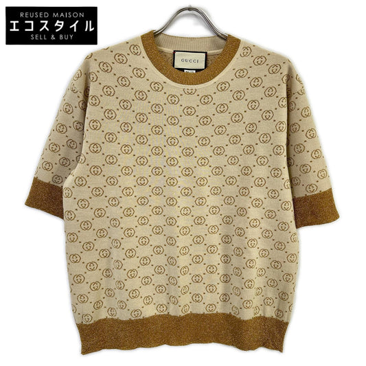 GUCCI 【Excellent condition/official domestic item】605920XKAHT Interlocking G short-sleeve knit sweater top