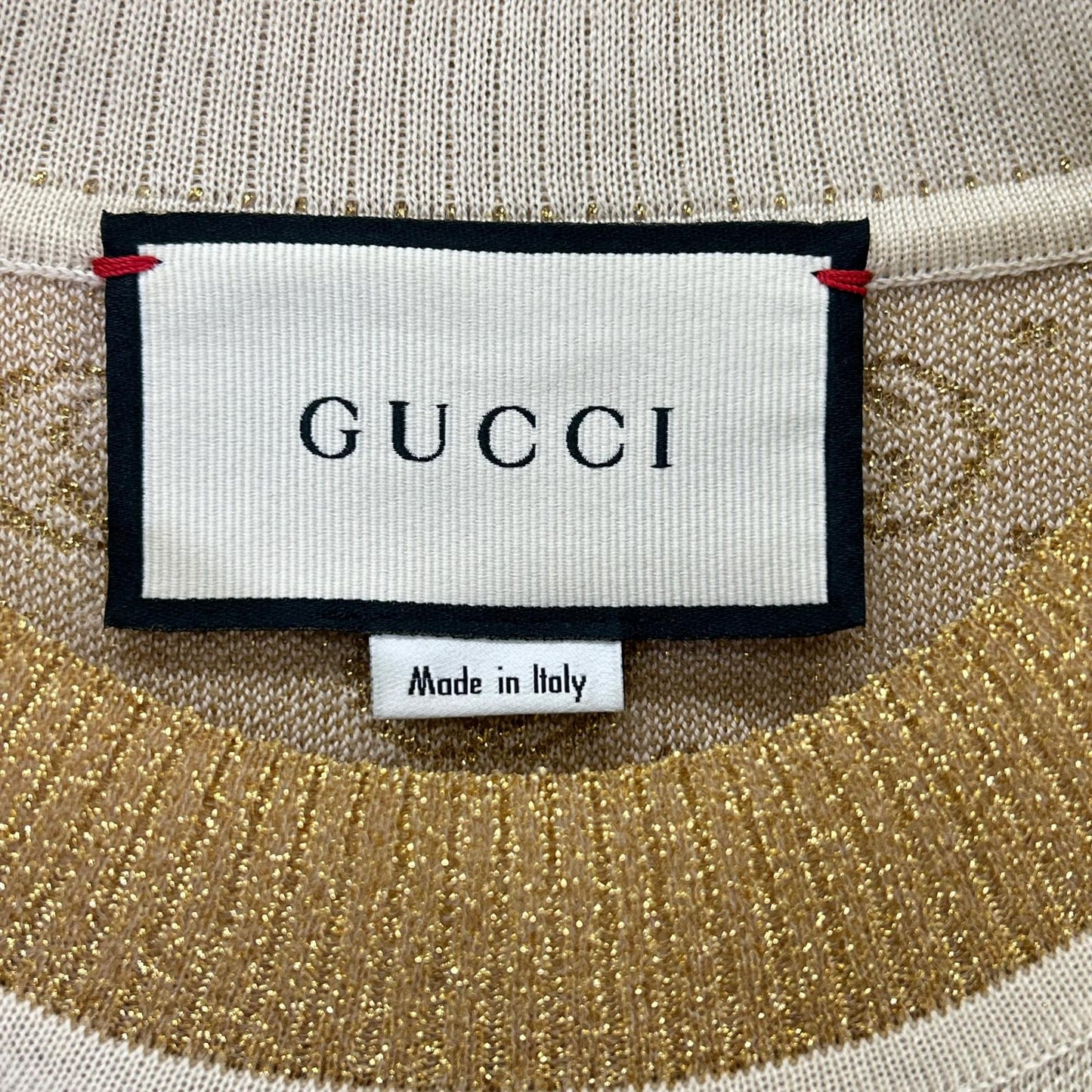 GUCCI グッチ 【美品/国内正規】605920XKAHT インターロッキングG ショートスリーブ ニットセーター トップス