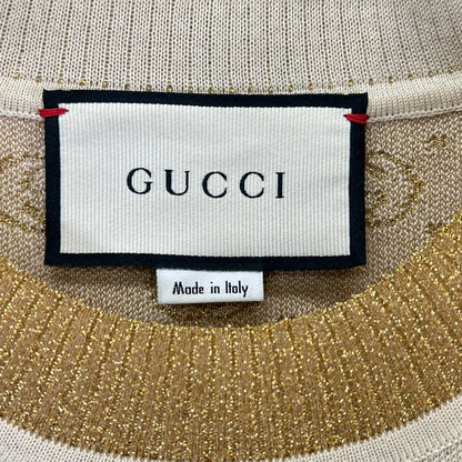 GUCCI グッチ 【美品/国内正規】605920XKAHT インターロッキングG ショートスリーブ ニットセーター トップス