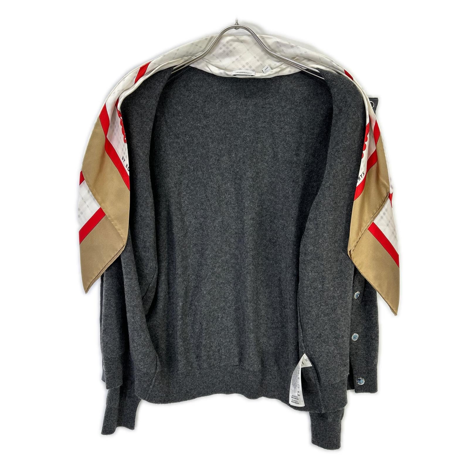 BURBERRY バーバリー 【国内正規】8030022 Maggie cardigan シルクスカーフ付 カシミヤ100％ ニットカーディガン トップス