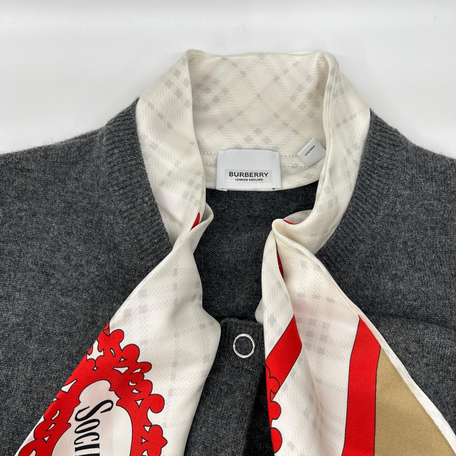 BURBERRY バーバリー 【国内正規】8030022 Maggie cardigan シルクスカーフ付 カシミヤ100％ ニットカーディガン トップス