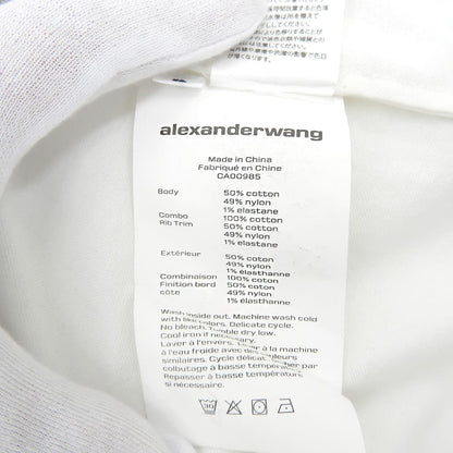 ALEXANDER WANG アレキサンダーワン コットンナイロン ケーブルニットセーター×シャツ バイレイヤード カーディガン トップス 黒×白 S トップス
