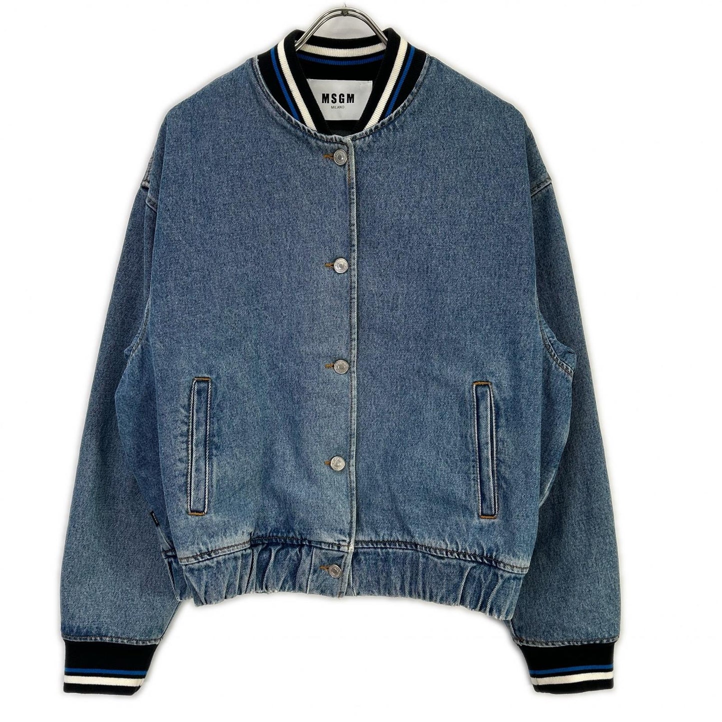 MSGM エムエスジーエム 18AW 2541MDH44L インディゴ バックロゴ デニムブルゾン ジャケット