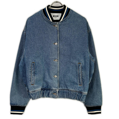 MSGM エムエスジーエム 18AW 2541MDH44L インディゴ バックロゴ デニムブルゾン ジャケット