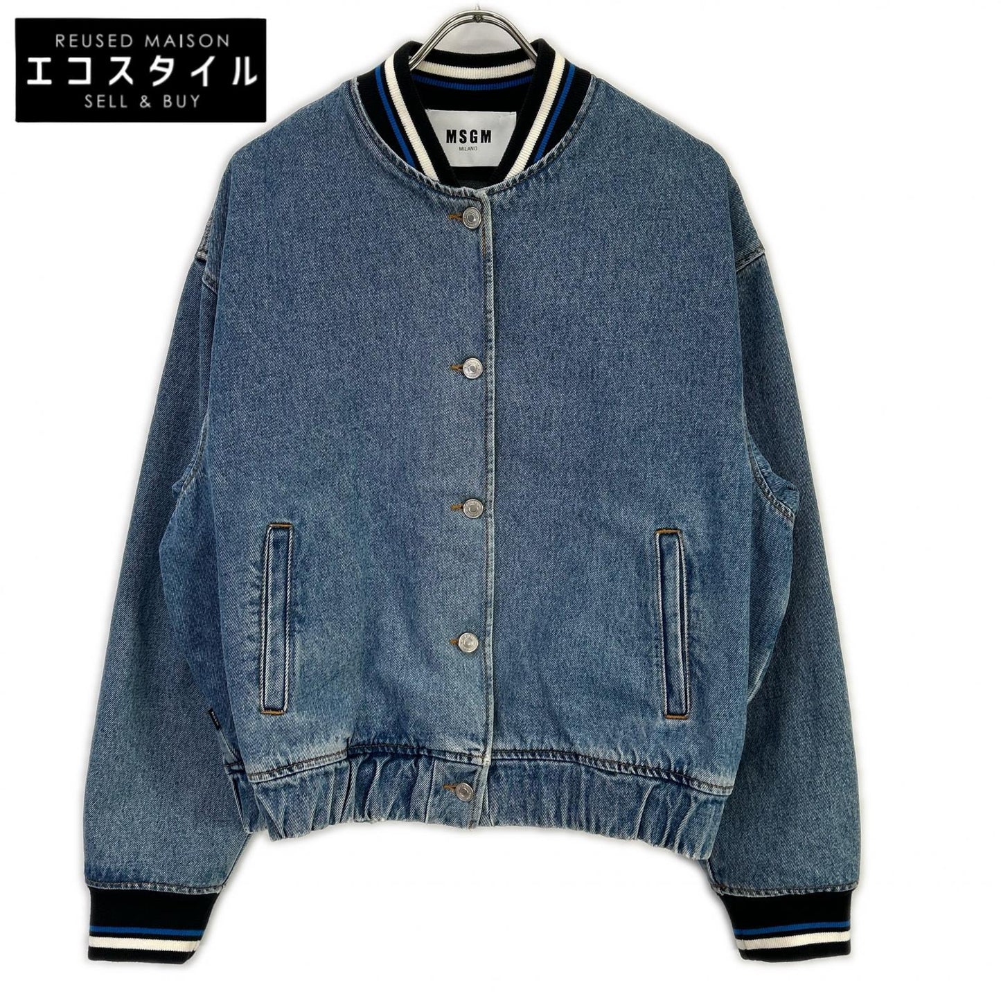 MSGM エムエスジーエム 18AW 2541MDH44L インディゴ バックロゴ デニムブルゾン ジャケット