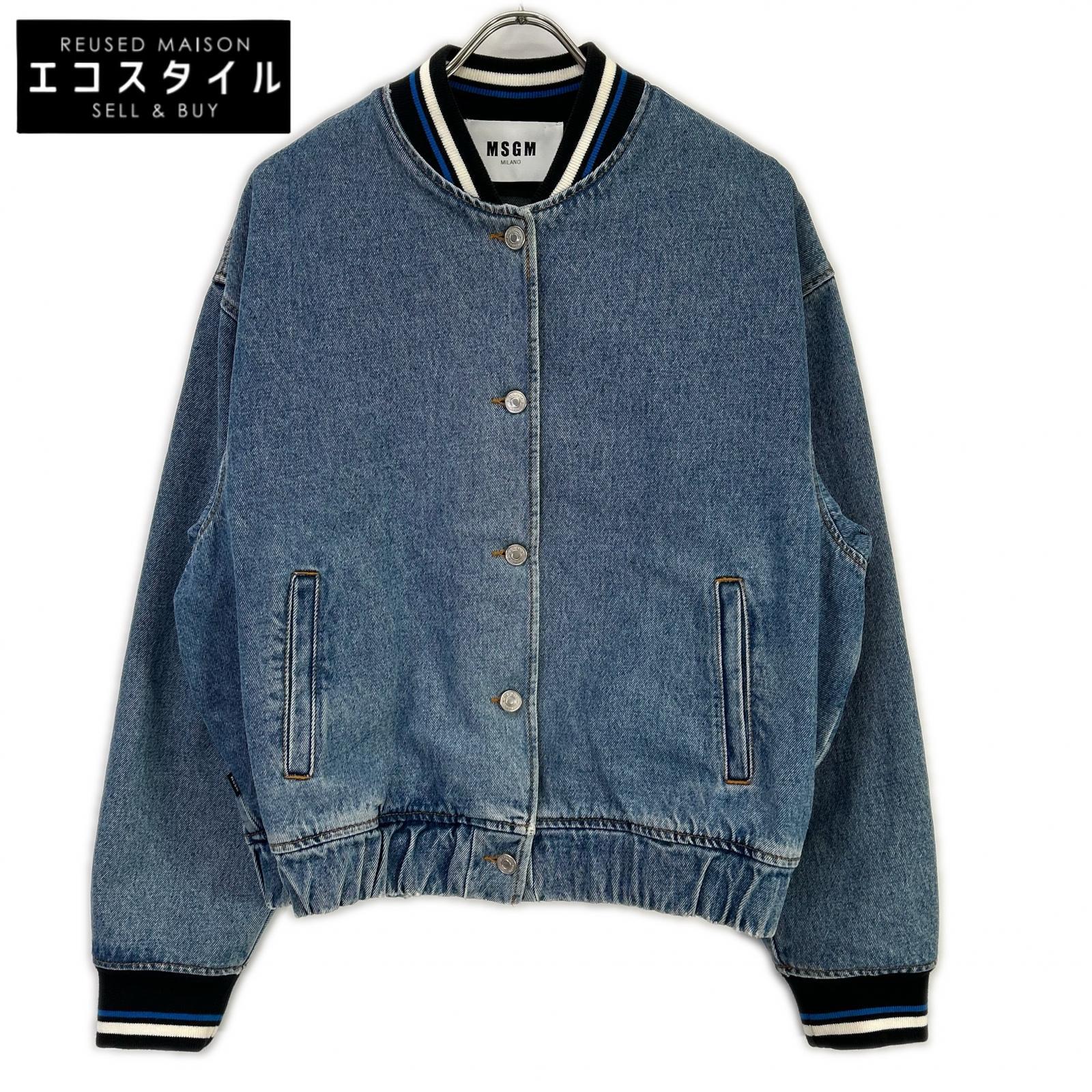 MSGM エムエスジーエム 18AW 2541MDH44L インディゴ バックロゴ デニムブルゾン ジャケット