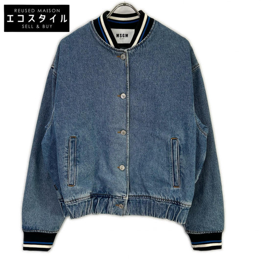 MSGM エムエスジーエム 18AW 2541MDH44L インディゴ バックロゴ デニムブルゾン ジャケット