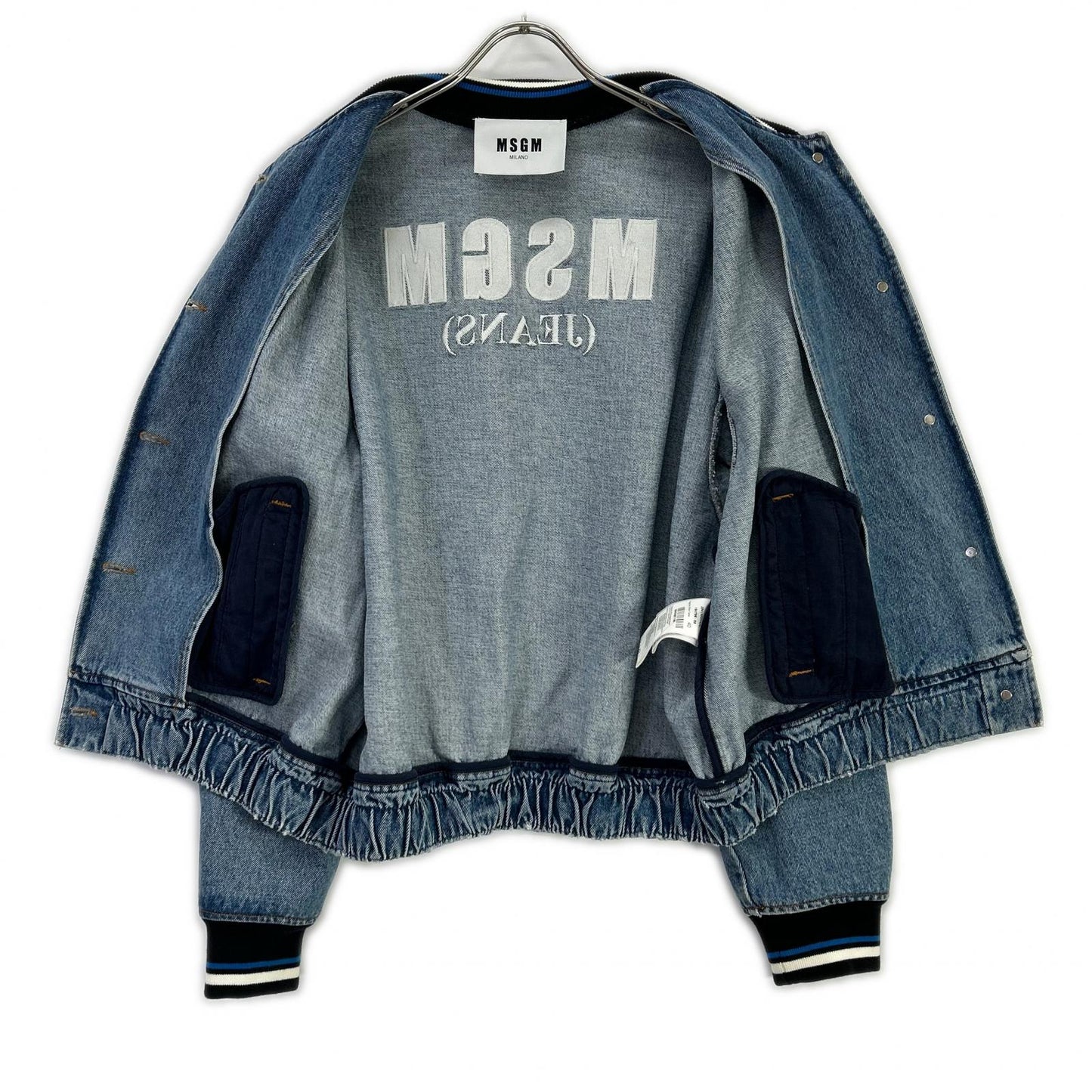 MSGM エムエスジーエム 18AW 2541MDH44L インディゴ バックロゴ デニムブルゾン ジャケット
