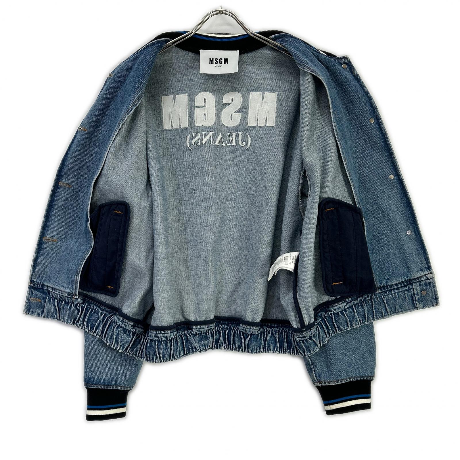 MSGM エムエスジーエム 18AW 2541MDH44L インディゴ バックロゴ デニムブルゾン ジャケット