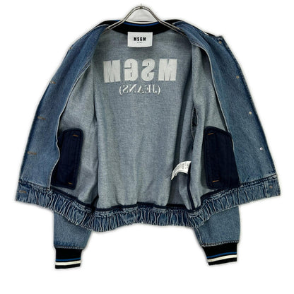 MSGM エムエスジーエム 18AW 2541MDH44L インディゴ バックロゴ デニムブルゾン ジャケット