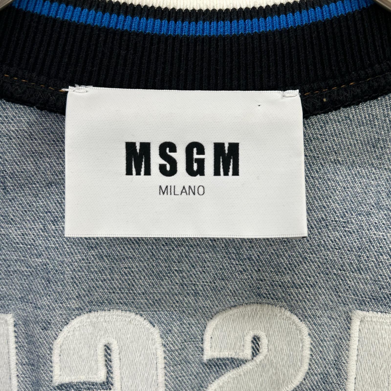 MSGM エムエスジーエム 18AW 2541MDH44L インディゴ バックロゴ デニムブルゾン ジャケット