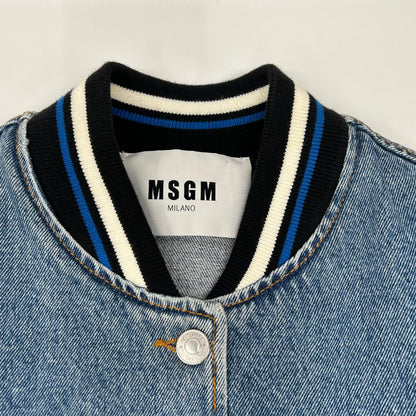 MSGM エムエスジーエム 18AW 2541MDH44L インディゴ バックロゴ デニムブルゾン ジャケット