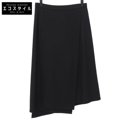 Helmut Lang ヘルムートラング ウール フロントスリット ヘンケイスカート レディース ブラック M 16-7307530-050-904 スカート