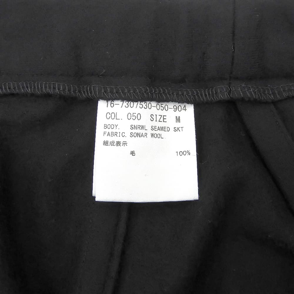 Helmut Lang ヘルムートラング ウール フロントスリット ヘンケイスカート レディース ブラック M 16-7307530-050-904 スカート