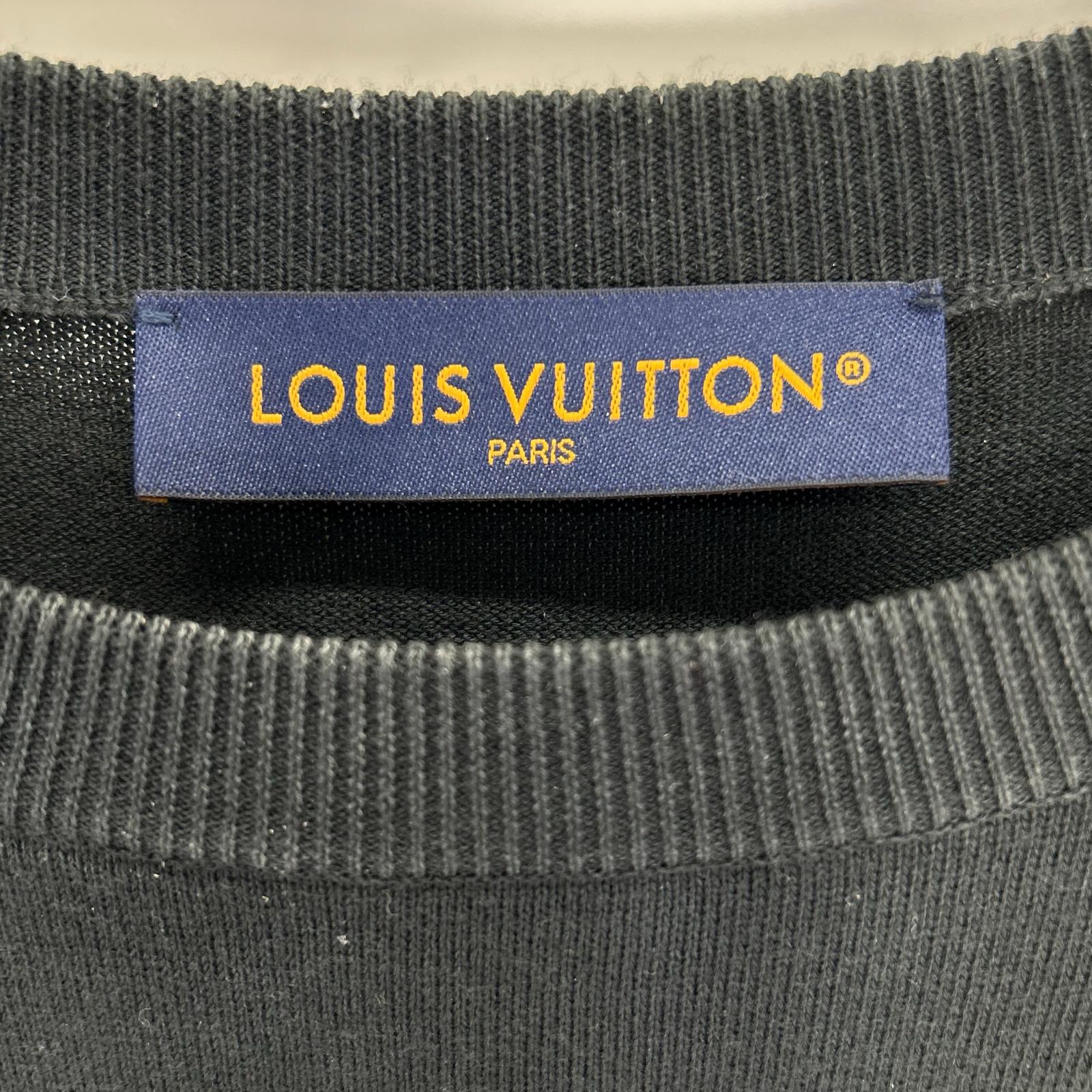 LOUIS VUITTON ルイヴィトン 【国内正規/23AW】RM232 AUR HPN83W コットンインタルシアクルーネック 半袖ニットセーター トップス