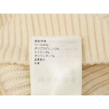 LOUIS VUITTON Louis Vuitton 【Excellent condition/domestic authentic/2025 model】 RW251WW QJB FSKW05 LV logo leather patch rib-knit high-neck short-sleeve sweater top