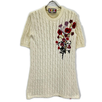 GUCCI グッチ 712815 XKCKP LOVELIGHT/ラブライト ホワイト コットン エンブロイダリー 刺繍 ミディニットドレスワンピース トップス