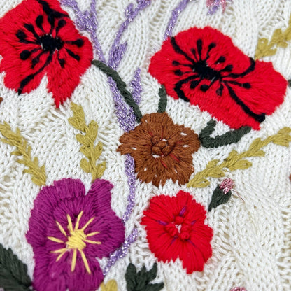GUCCI グッチ 712815 XKCKP LOVELIGHT/ラブライト ホワイト コットン エンブロイダリー 刺繍 ミディニットドレスワンピース トップス