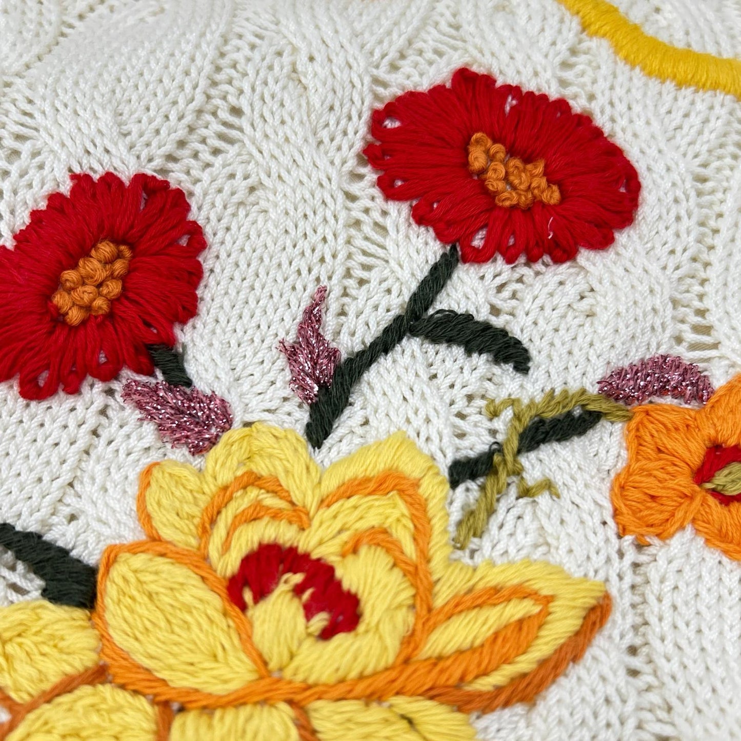 GUCCI グッチ 712815 XKCKP LOVELIGHT/ラブライト ホワイト コットン エンブロイダリー 刺繍 ミディニットドレスワンピース トップス