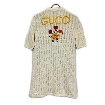 GUCCI グッチ 712815 XKCKP LOVELIGHT/ラブライト ホワイト コットン エンブロイダリー 刺繍 ミディニットドレスワンピース トップス
