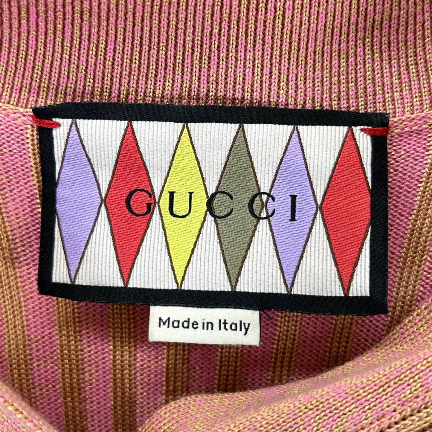 GUCCI グッチ 【美品/国内正規】706763 XKCDN LOVELIGHTコレクション リブニット 半袖ポロシャツ トップス
