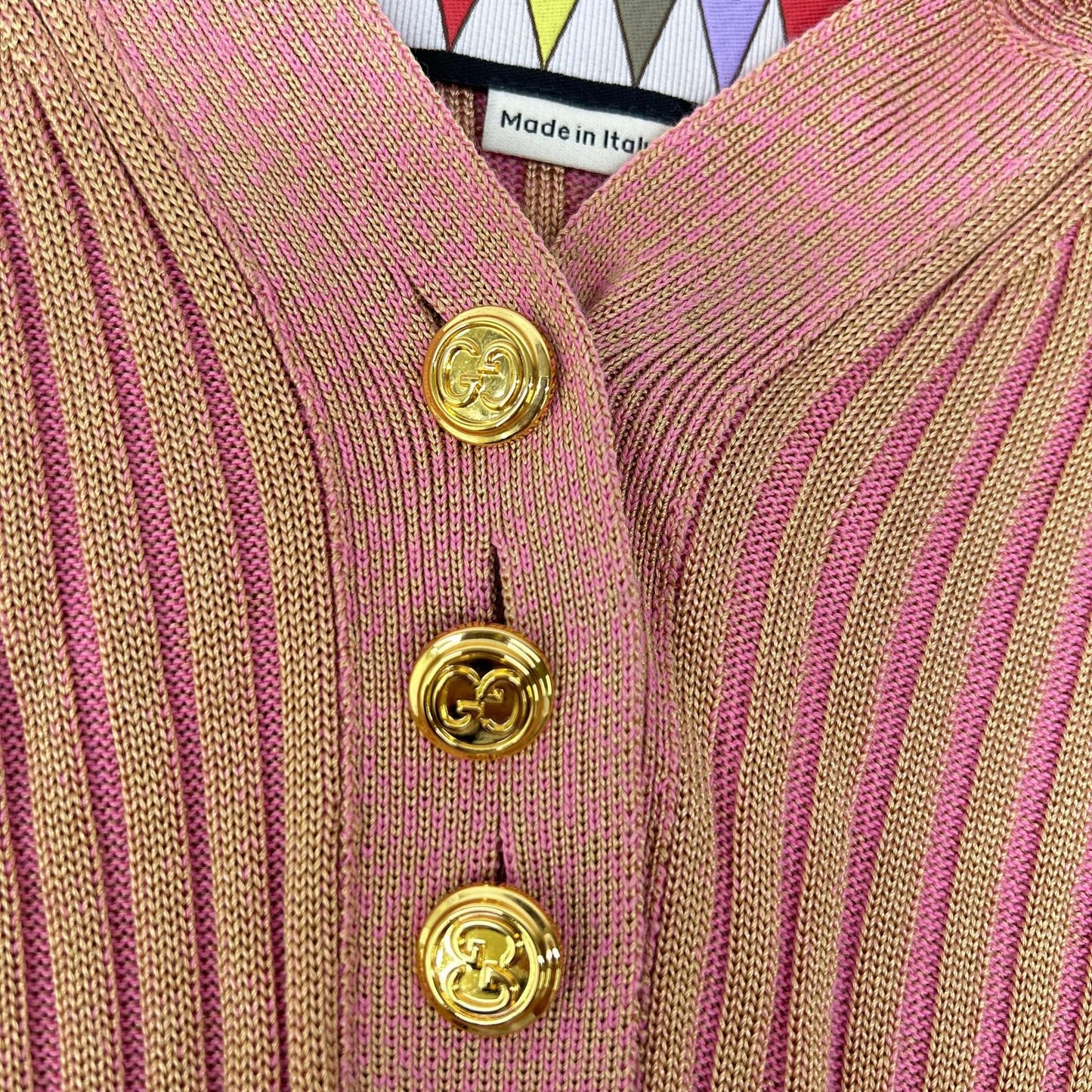 GUCCI グッチ 【美品/国内正規】706763 XKCDN LOVELIGHTコレクション リブニット 半袖ポロシャツ トップス