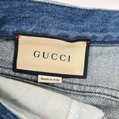 GUCCI グッチ 666799 XDBQT インディゴ コットン ホースビット ストレートレッグデニムパンツ ボトムス