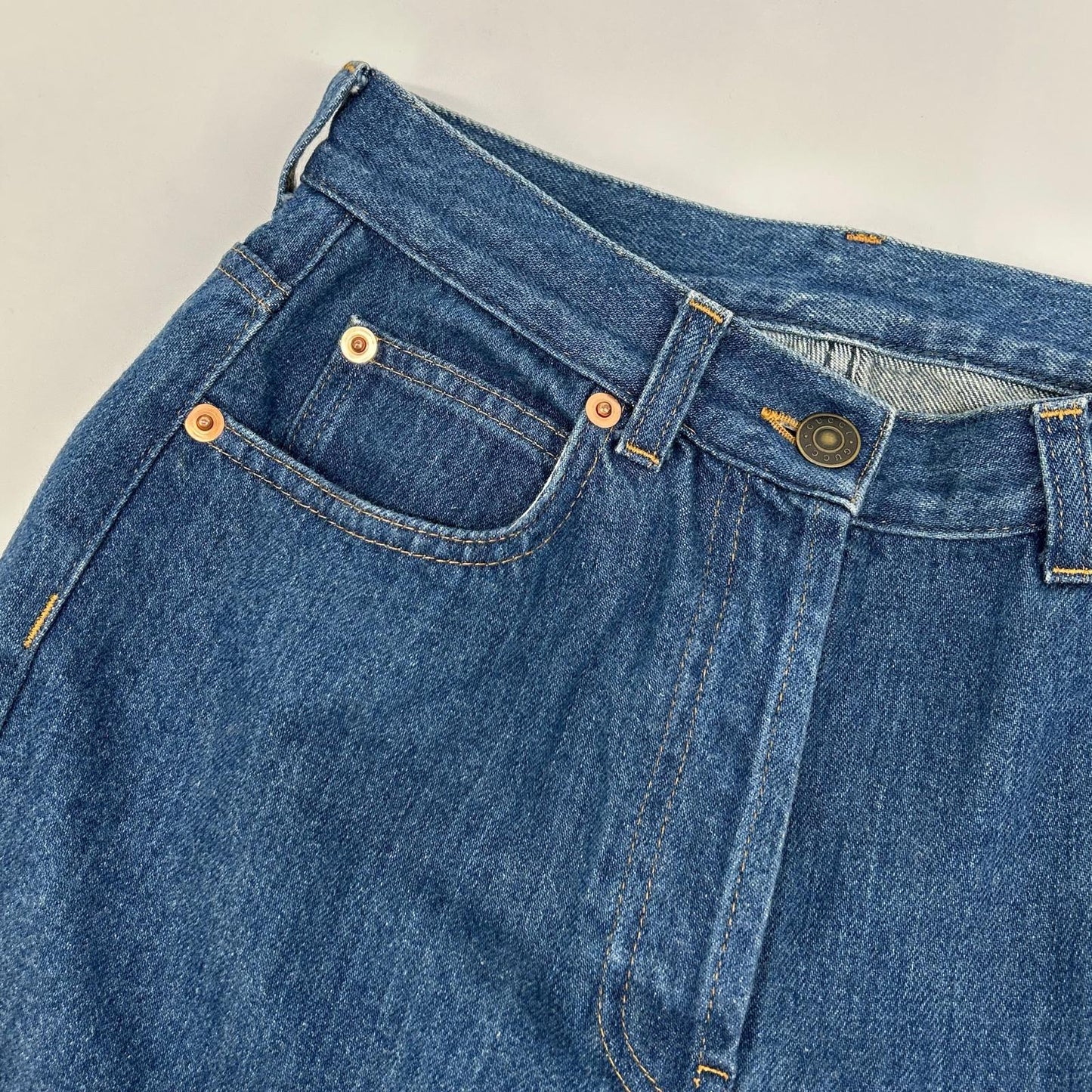 GUCCI グッチ 666799 XDBQT インディゴ コットン ホースビット ストレートレッグデニムパンツ ボトムス