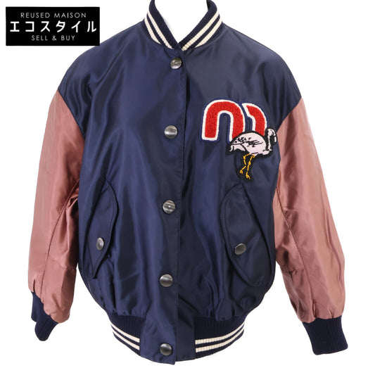 MIUMIU ミュウミュウ 【美品/国内正規】ML471 ロゴ/フラミンゴワッペン スタジャン/ボンバージャケット ジャケット
