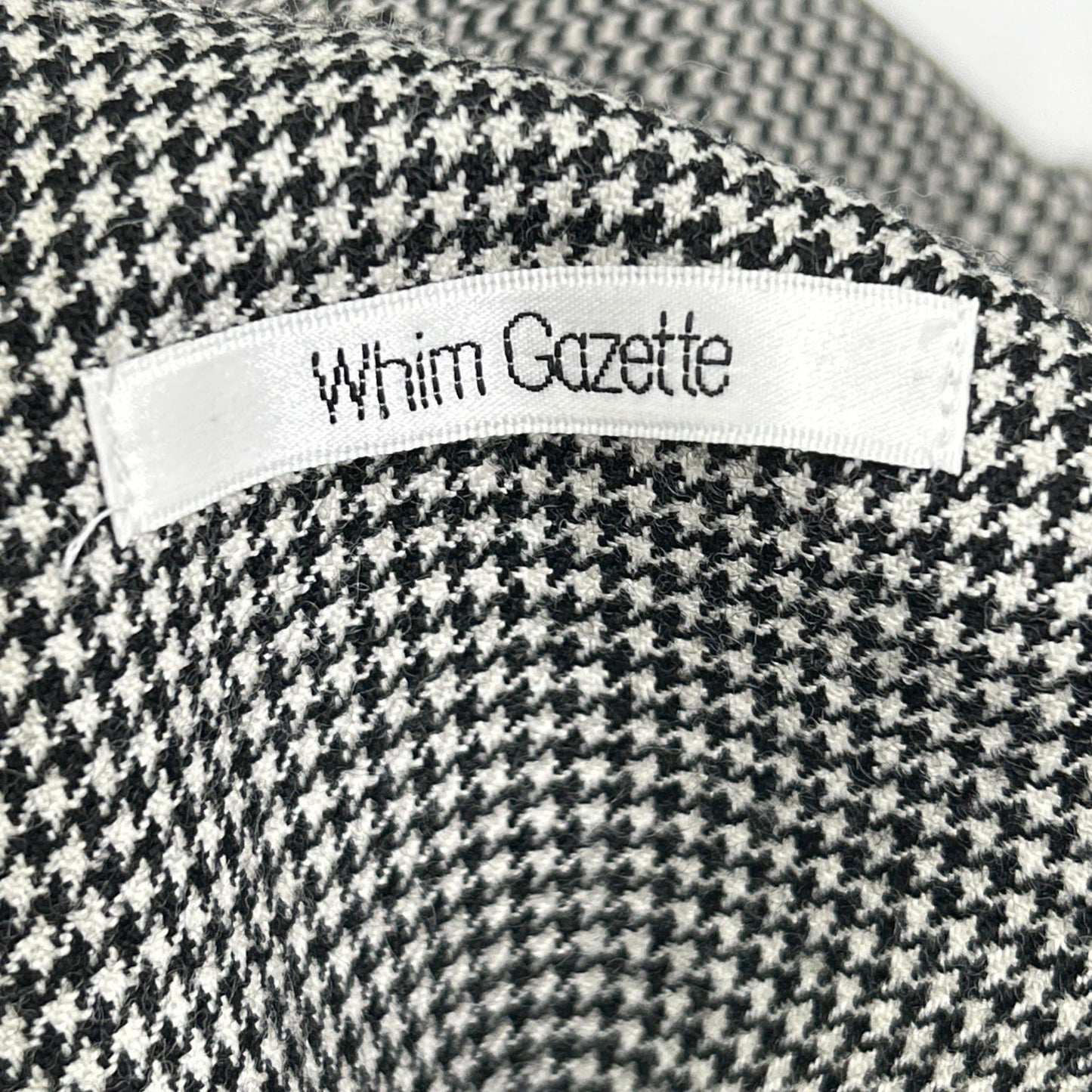 Whim Gazette ウィムガゼット 25AW ホワイト×ブラック チェックフリンジスカート スカート