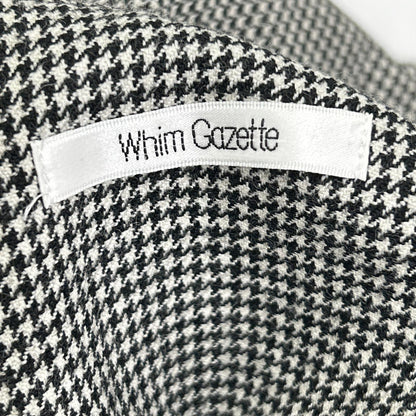 Whim Gazette ウィムガゼット 25AW ホワイト×ブラック チェックフリンジスカート スカート