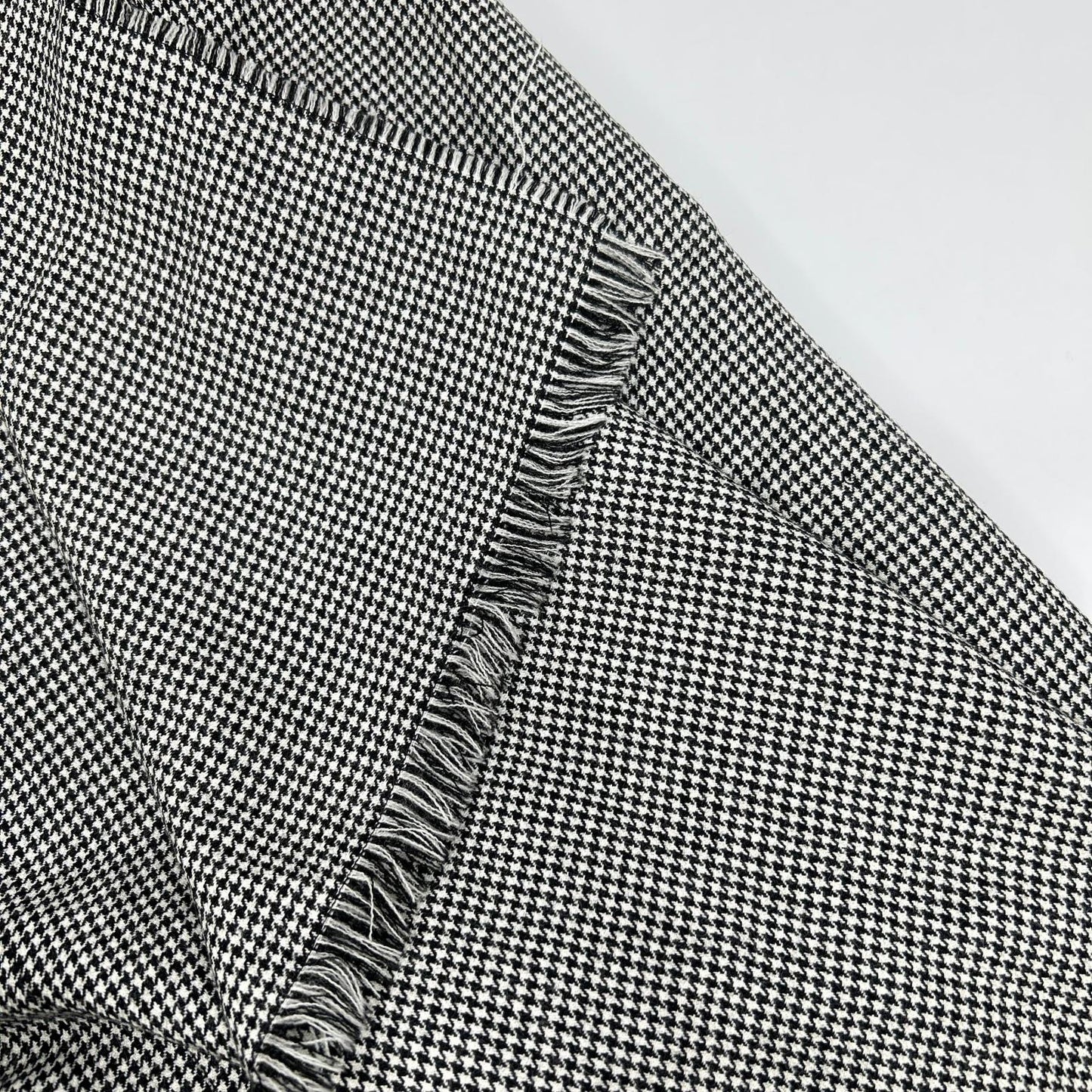 Whim Gazette ウィムガゼット 25AW ホワイト×ブラック チェックフリンジスカート スカート