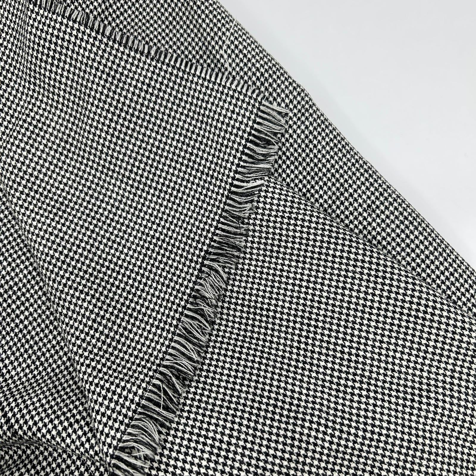 Whim Gazette ウィムガゼット 25AW ホワイト×ブラック チェックフリンジスカート スカート