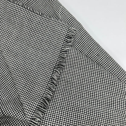 Whim Gazette ウィムガゼット 25AW ホワイト×ブラック チェックフリンジスカート スカート