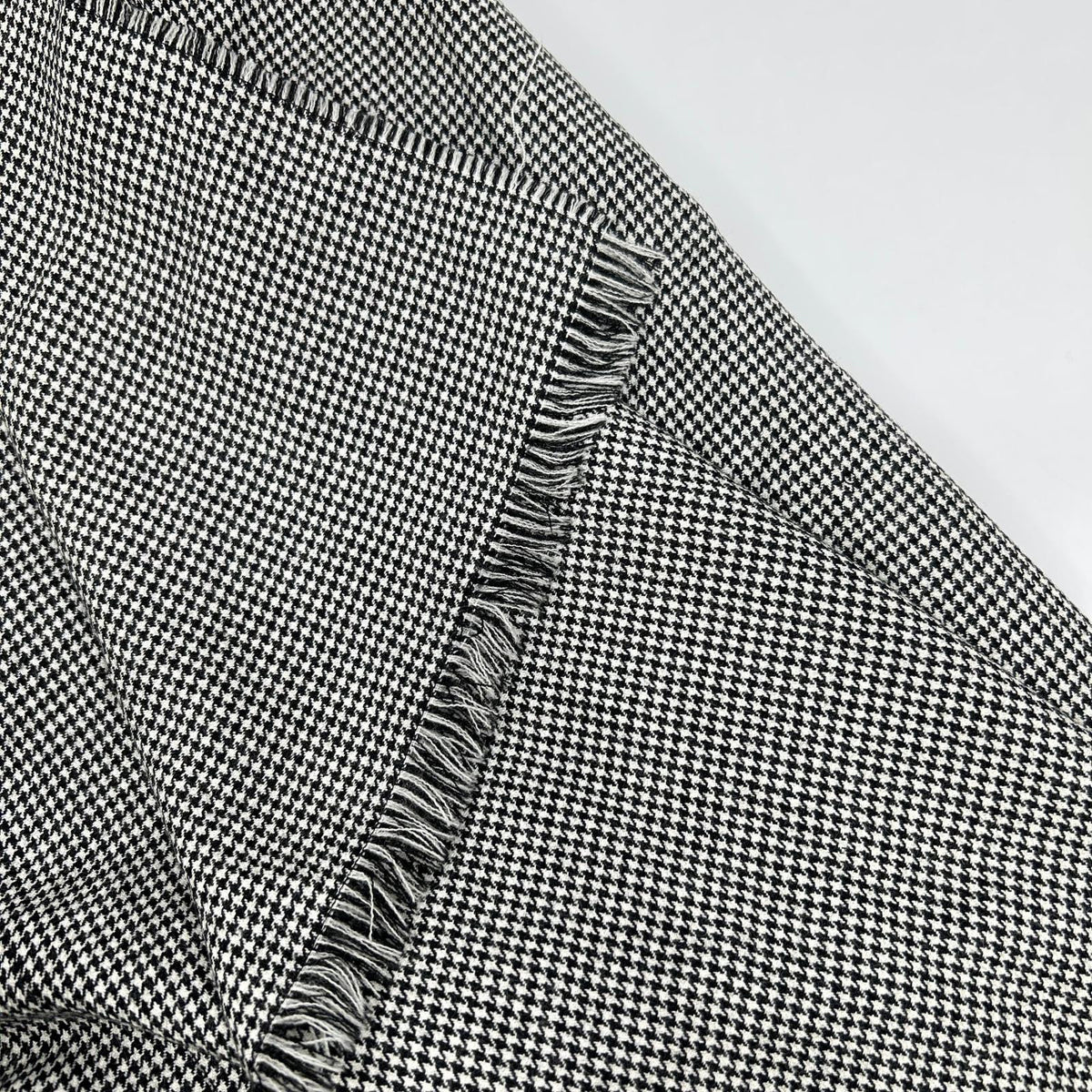 Whim Gazette ウィムガゼット 25AW ホワイト×ブラック チェックフリンジスカート スカート