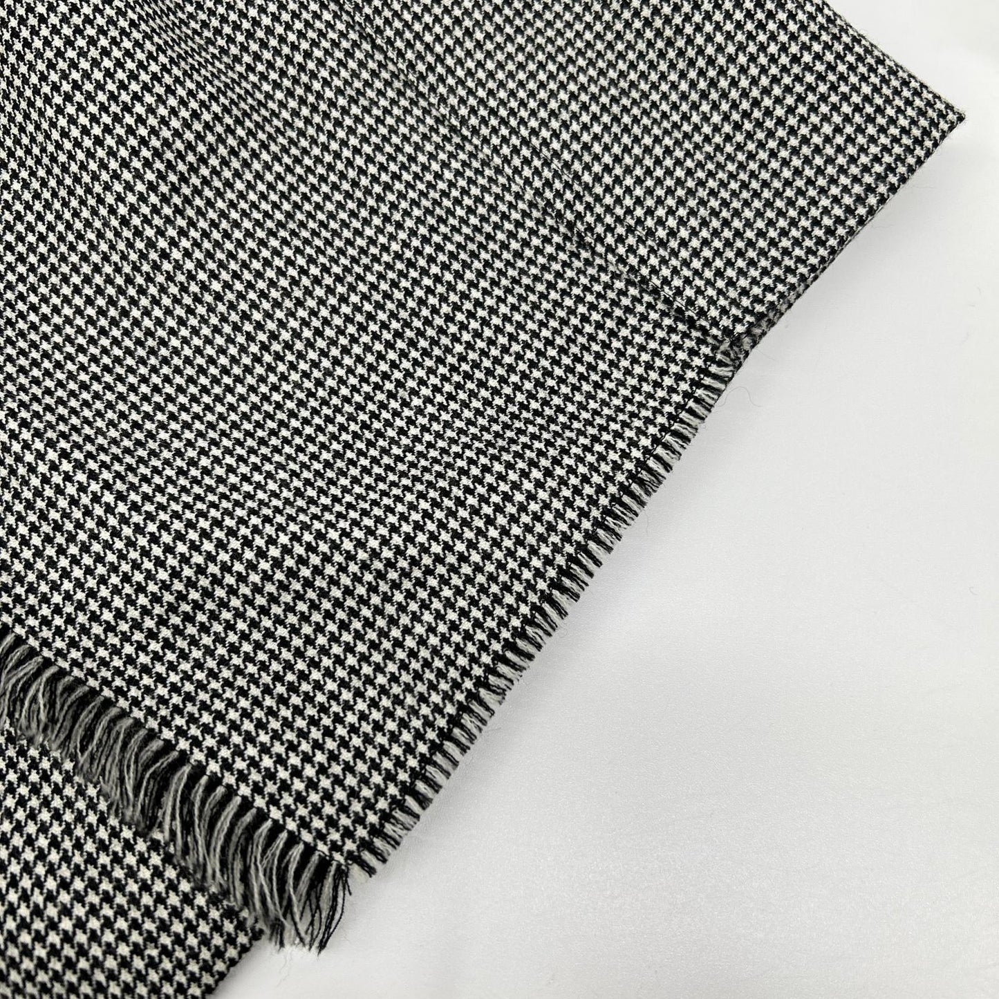Whim Gazette ウィムガゼット 25AW ホワイト×ブラック チェックフリンジスカート スカート