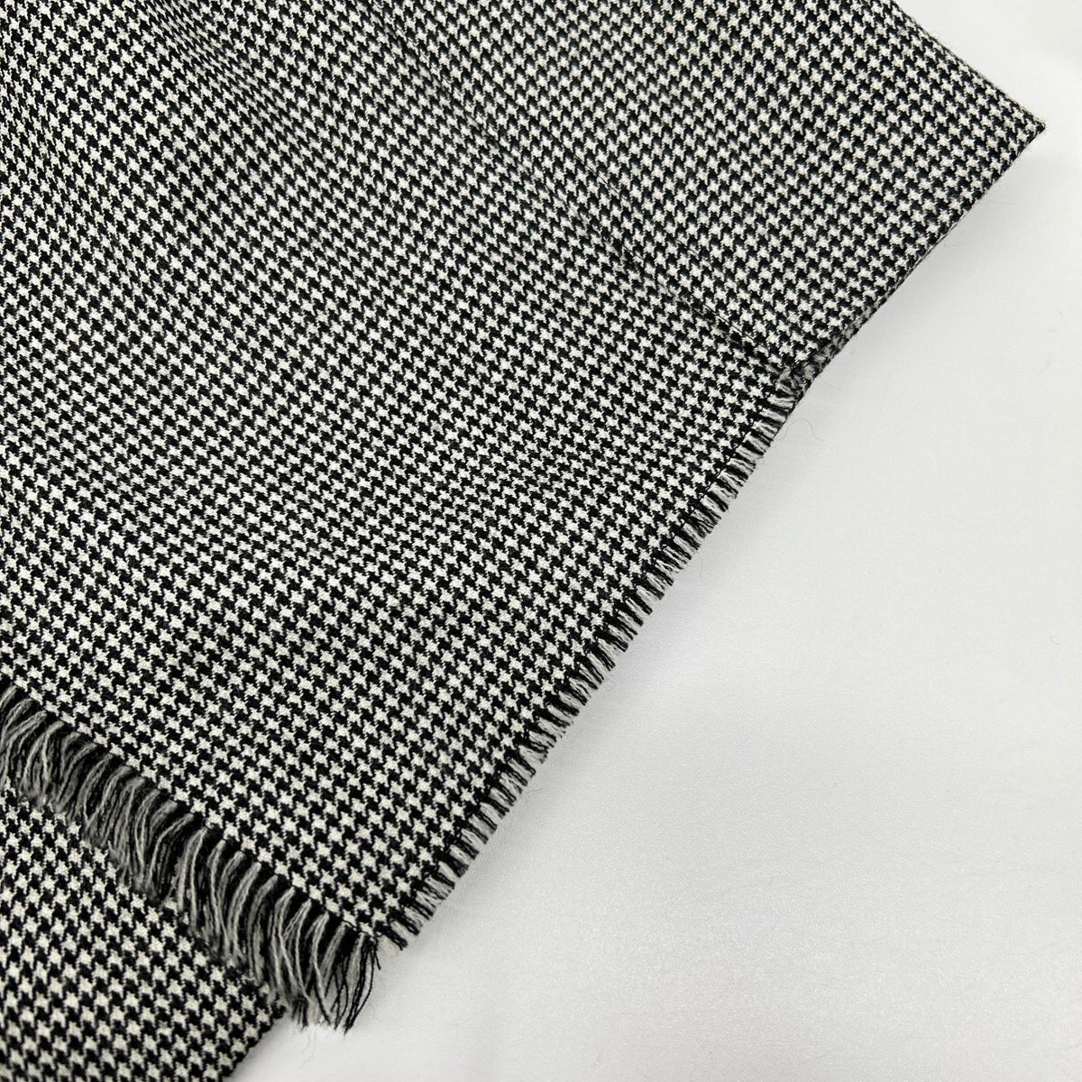 Whim Gazette ウィムガゼット 25AW ホワイト×ブラック チェックフリンジスカート スカート