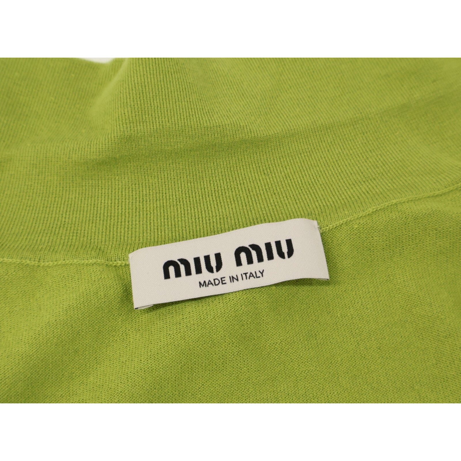 MIUMIU ミュウミュウ 【美品/国内正規/24AW】MMF919 カシミヤｘシルク ロゴ入り 襟付き ニットカーディガン トップス