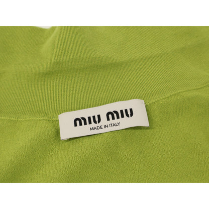 MIUMIU ミュウミュウ 【美品/国内正規/24AW】MMF919 カシミヤｘシルク ロゴ入り 襟付き ニットカーディガン トップス