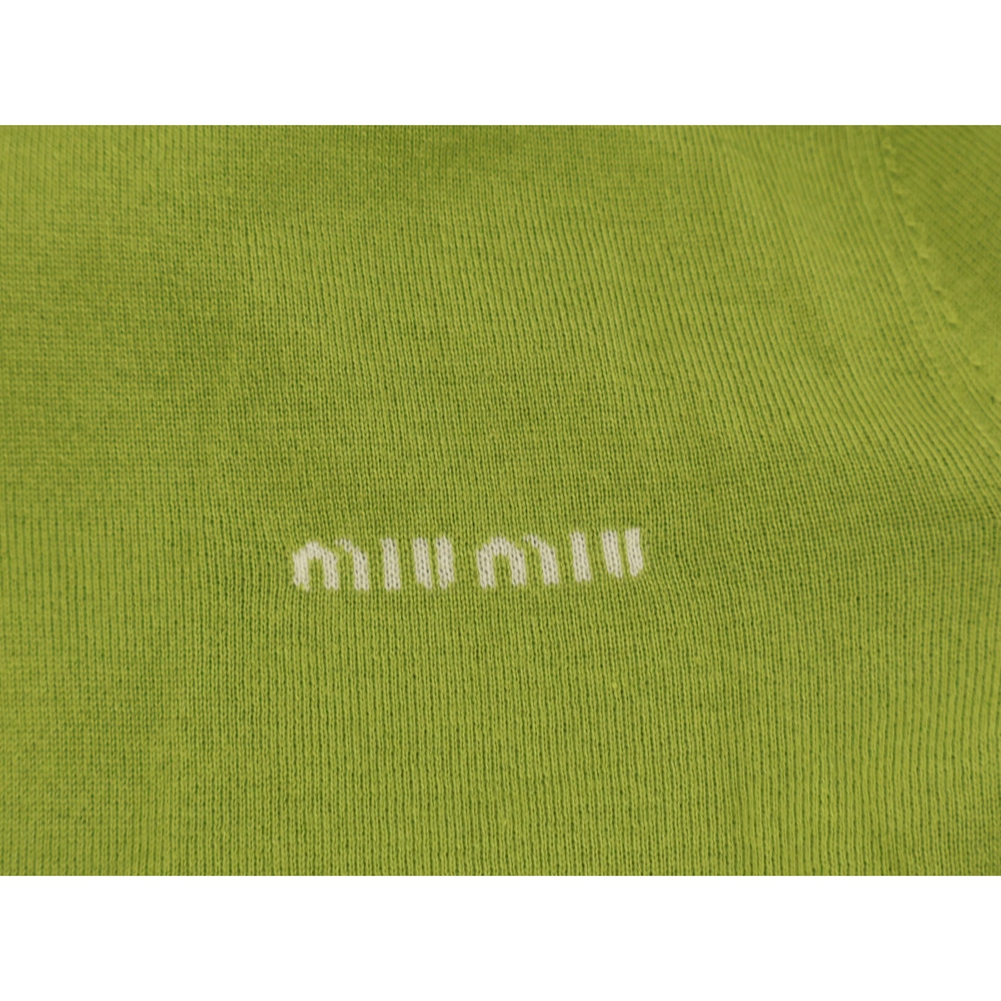 MIUMIU ミュウミュウ 【美品/国内正規/24AW】MMF919 カシミヤｘシルク ロゴ入り 襟付き ニットカーディガン トップス
