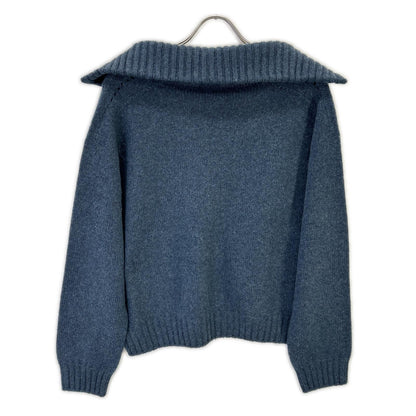 CELINE セリーヌ 2A52B384D ブルー カシミヤ100 エディ期 OPEN-COLLAR SWEATER オープンカラープルオーバーニット トップス