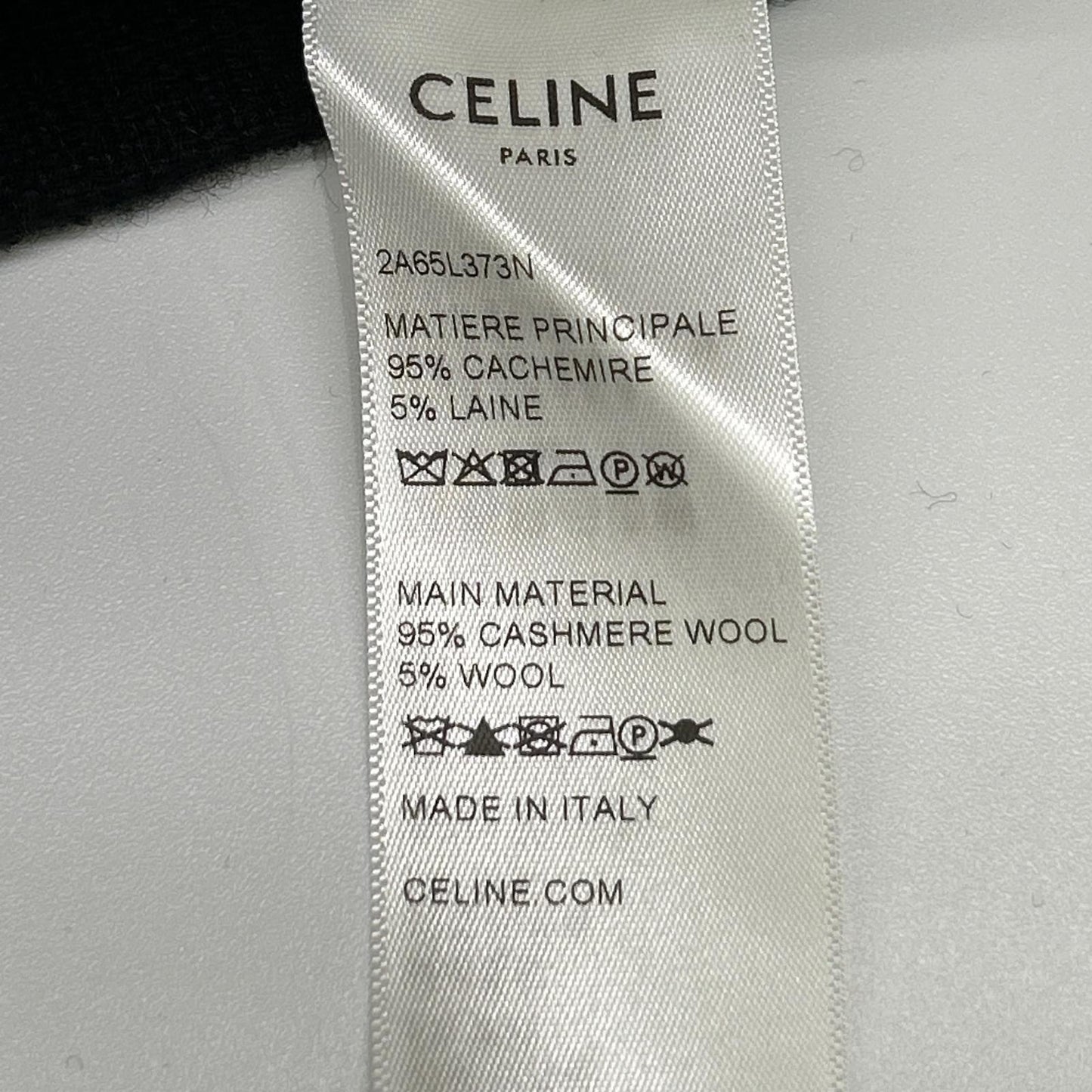 CELINE セリーヌ 【美品/国内正規】2A65L373N サルキー刺繍 カシミヤ100％ プルオーバー ニットパーカー トップス