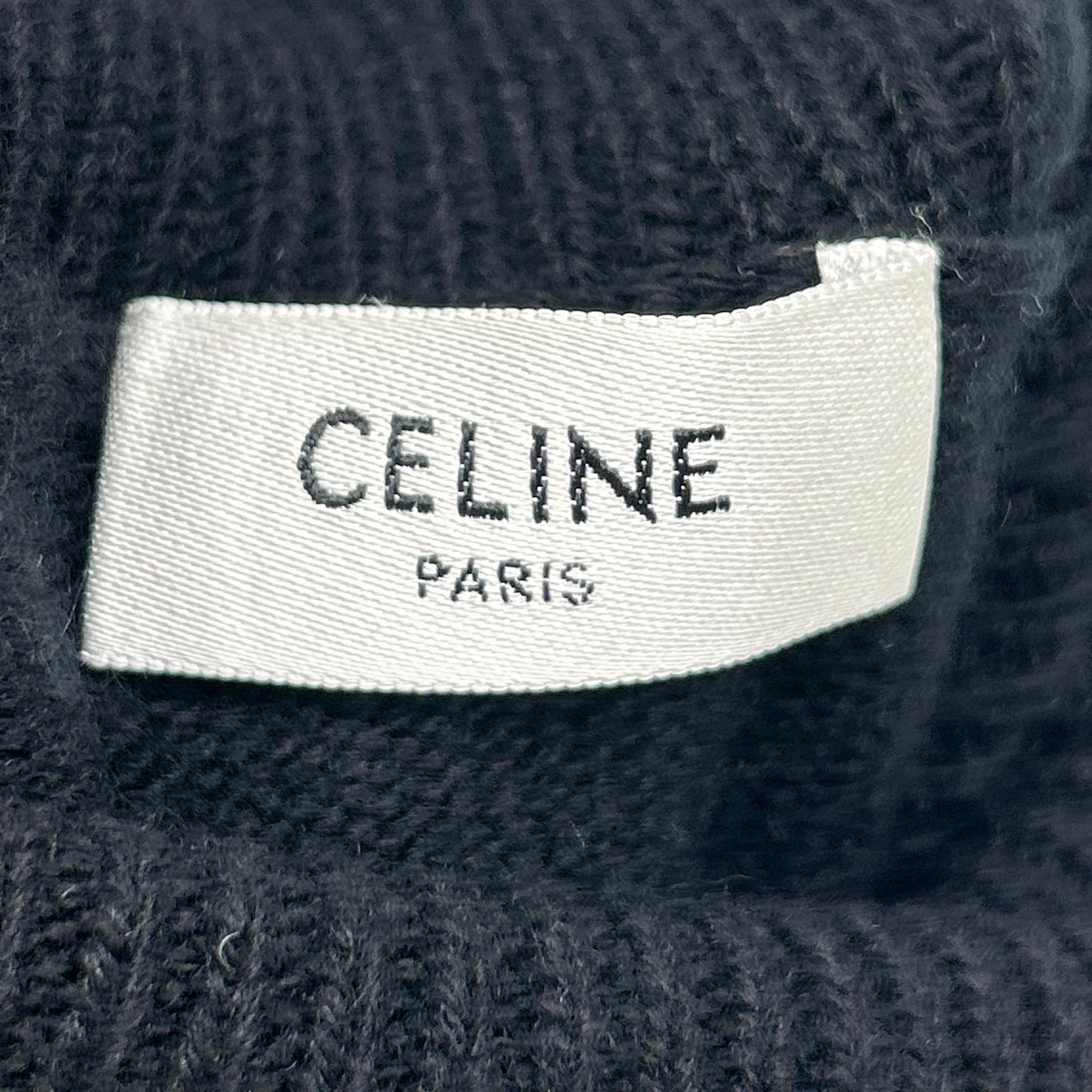 CELINE セリーヌ 【美品/国内正規】2A88T2070 サルキー刺繍 カシミヤ100％ タートルネック ショート丈ニットセーター トップス
