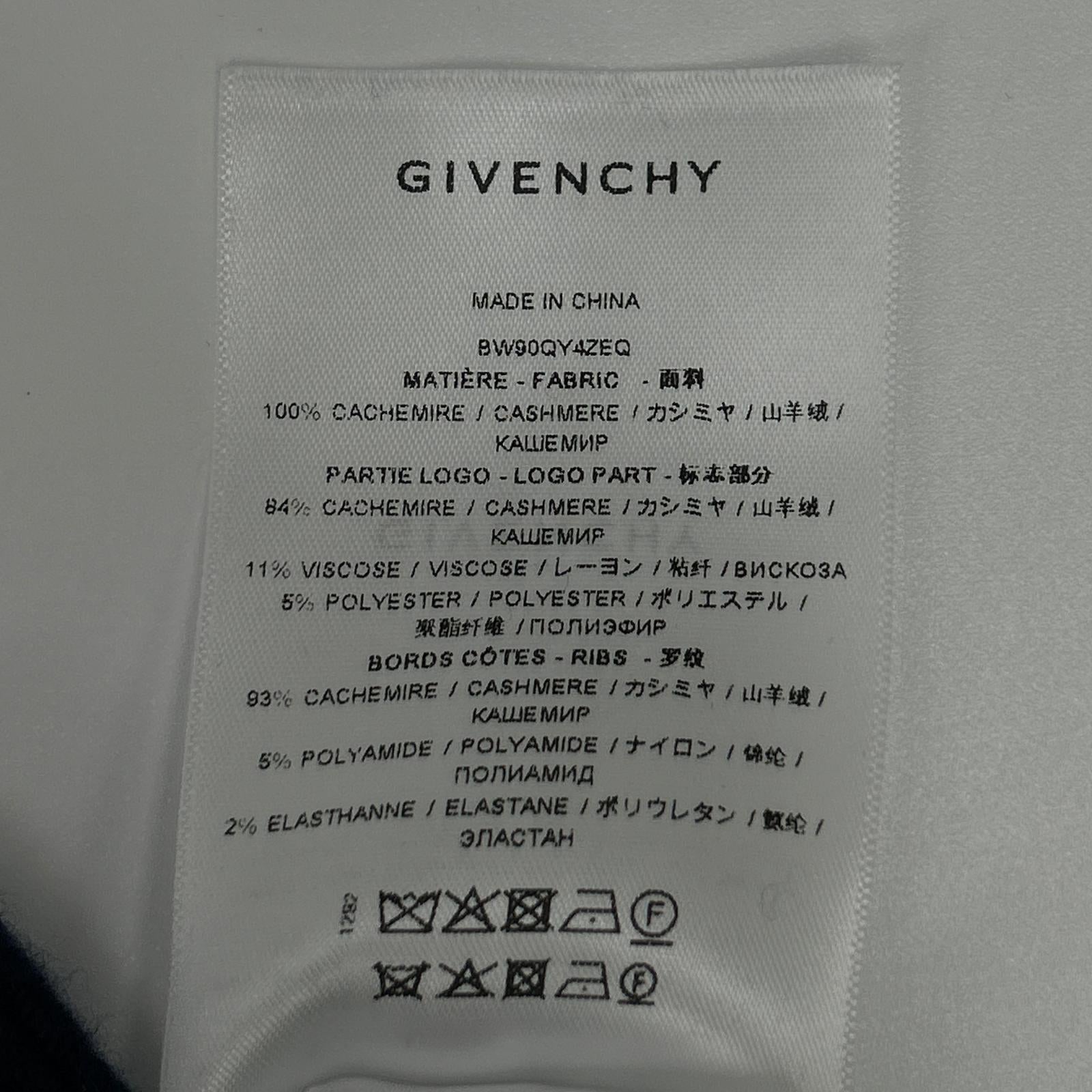 GIVENCHY ジバンシー 【美品/国内正規】BW908N4ZEQ ロゴ カシミヤ100％ 4G ニットセーター トップス